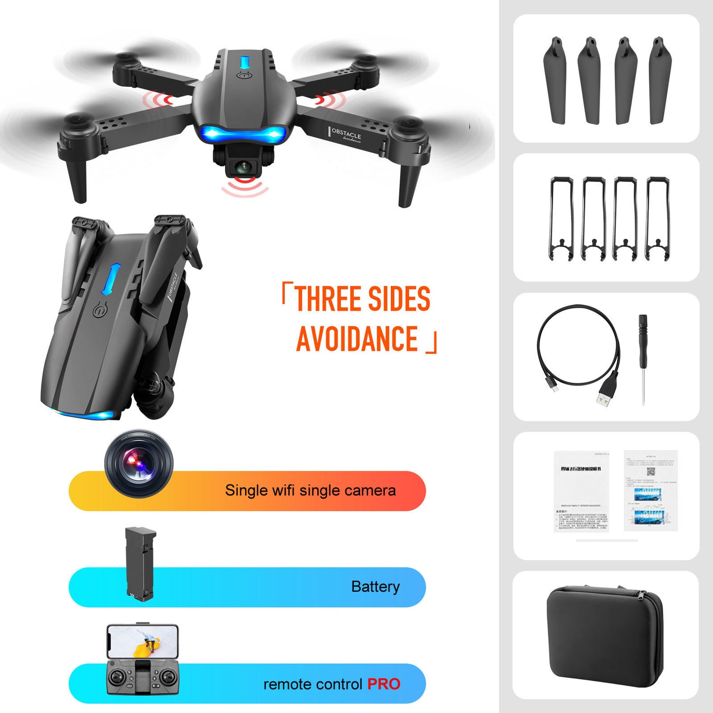 4K Dual Camera Drone – Obstacle Avoidance & Remote Control