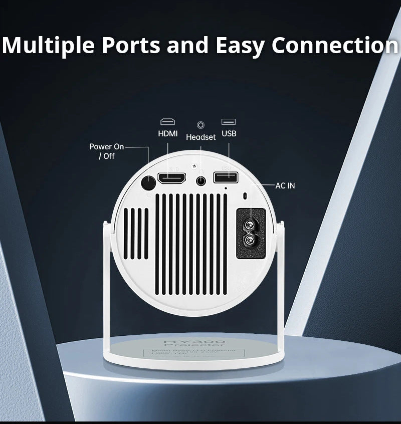 HY300 Smart HD Projector – Home Theater with Screen Support