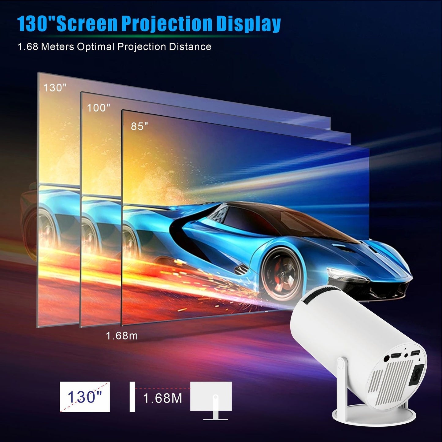 HY300 Pro Portable Projector – Home Theater Entertainment