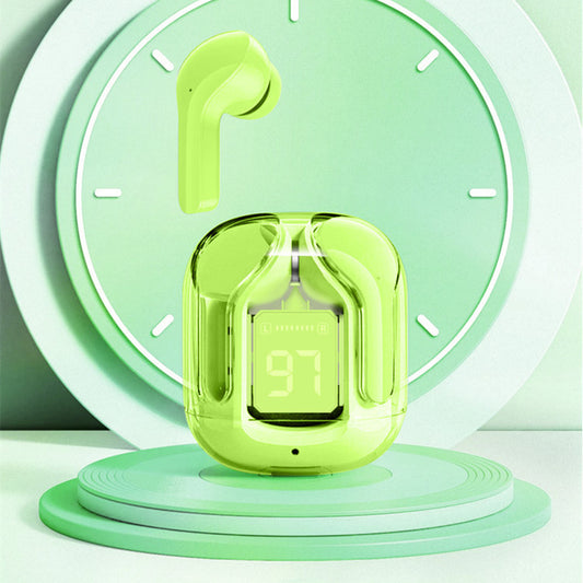 Mini Transparent Wireless Earbuds – ENC Noise Reduction & Digital Display