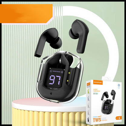 Mini Transparent Wireless Earbuds – ENC Noise Reduction & Digital Display