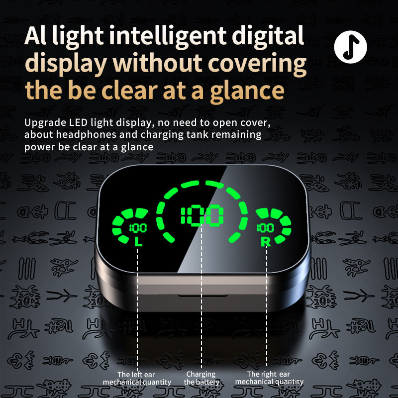 YD03 TWS Wireless Earbuds – Digital Display & Breathing Light